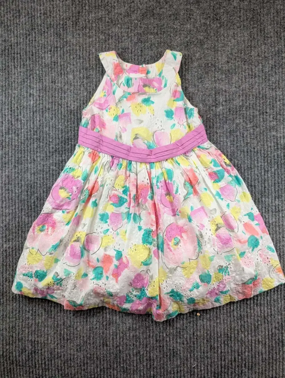 Gymboree Toddler Girls Floral Eyelet Sleeveless Spring Easter Dress Size 3T